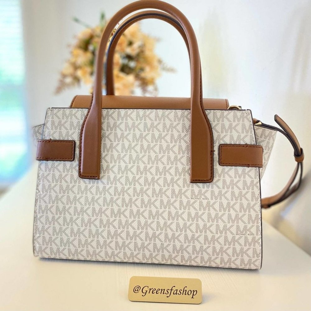 Michael Kors Purse Carmen Medium Flap Satchel shoulder bag vanilla - Picture 5 of 11